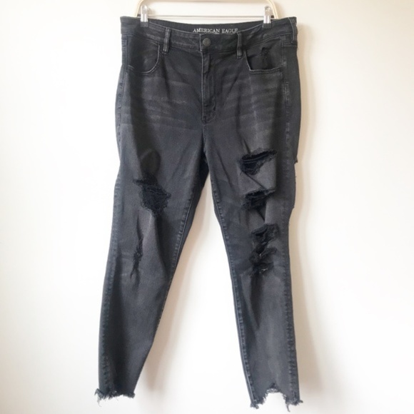 plus size distressed black jeggings